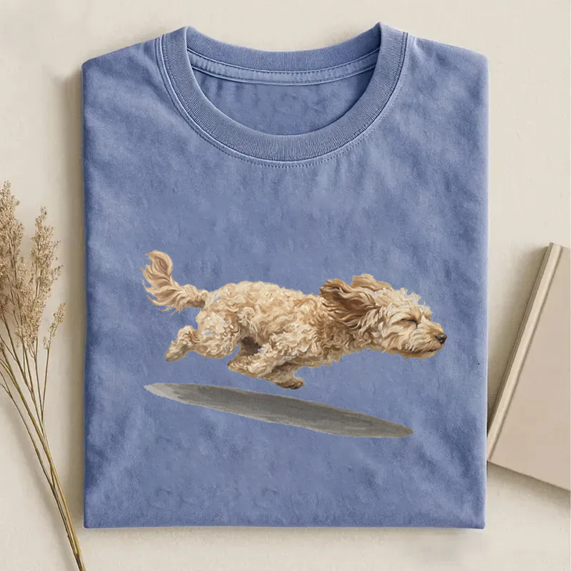 Running Cavapoo Dog Mom T-shirt-NaturexCraft