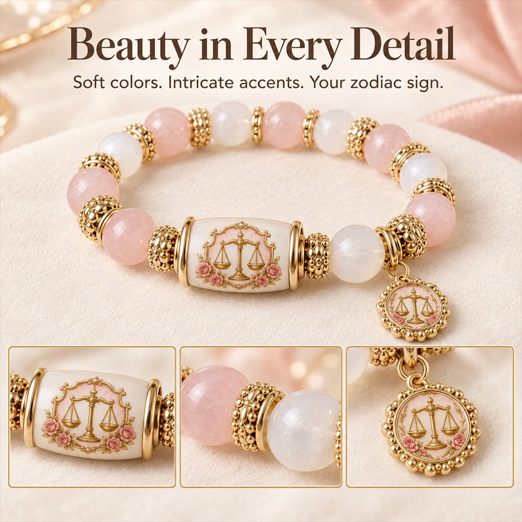 【🔥Limited Edition🔥】💫 12 Zodiac Bracelet – Natural Chalcedony, Your Sign, Your Energy-HandPrint