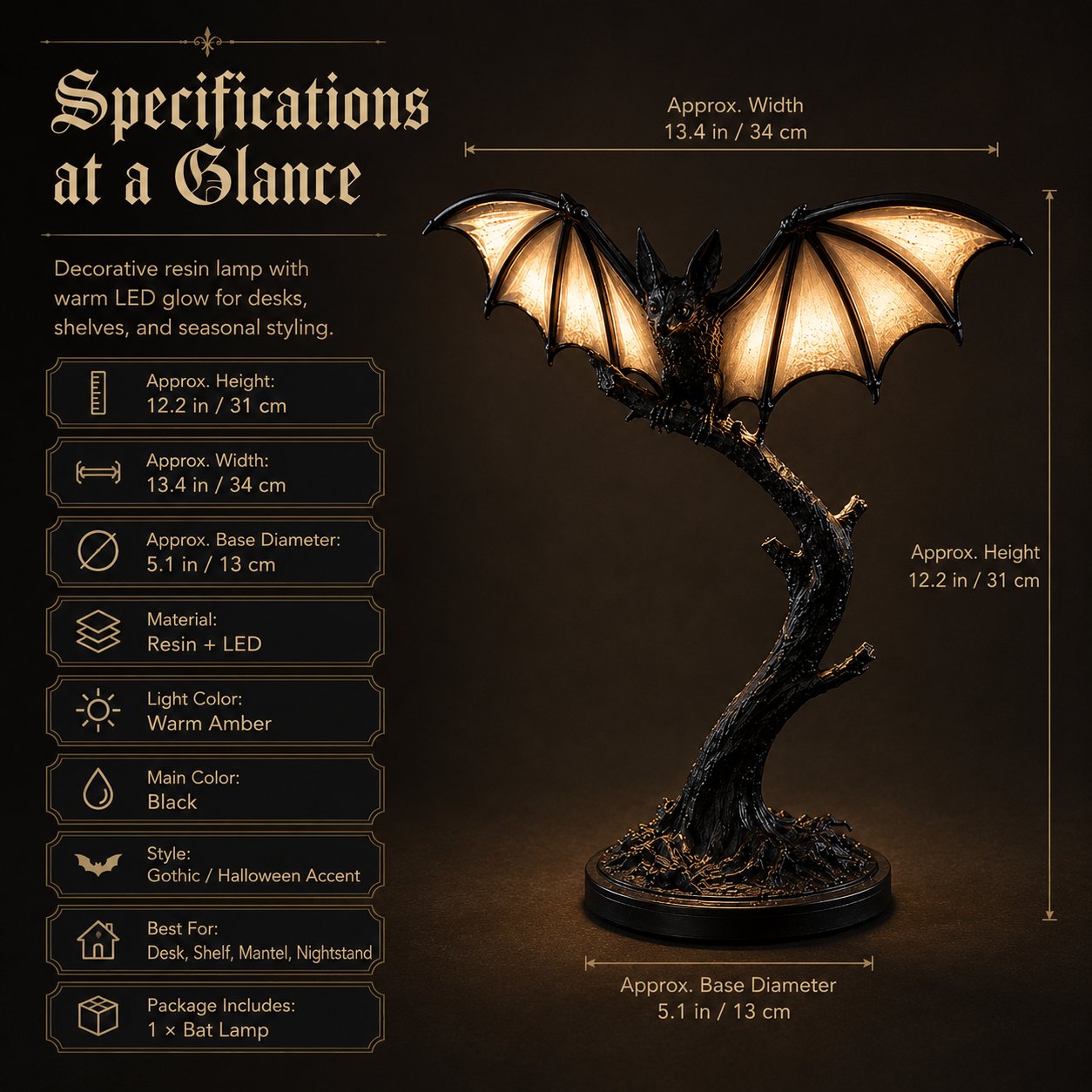 🔥 39% OFF – Glowing Bat Desk Lamp🎉Only Today Buy More Save More🔥-HandPrint