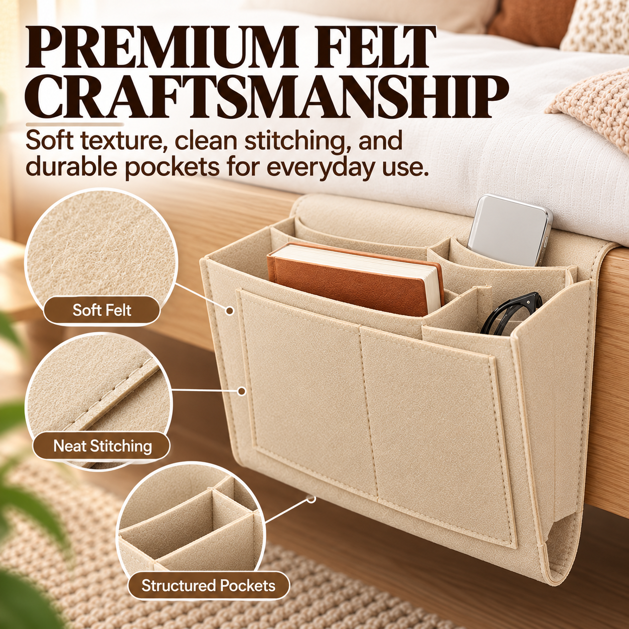 Last Day Sale — Up to 70% OFF | Bedside Hanging Organizer – Keep Essentials Within Reach-HandPrint
