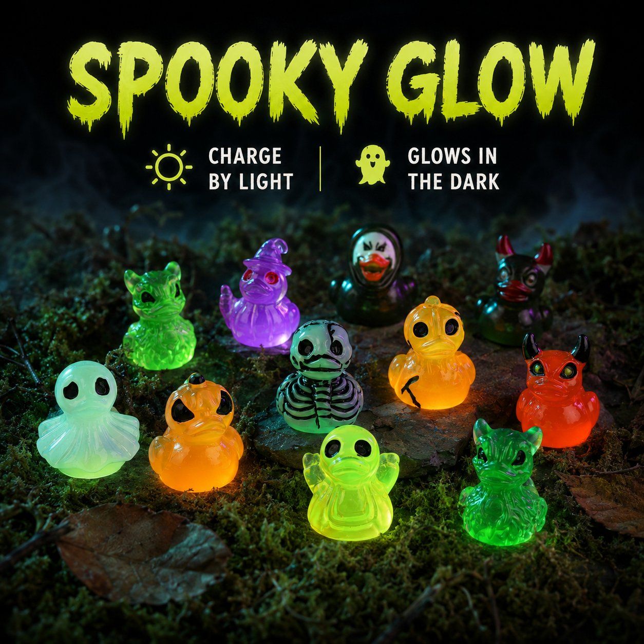 👻 Mini Glow Halloween Figures — Tiny Spooky Resin Decorations ( 30pcs! )-HandPrint