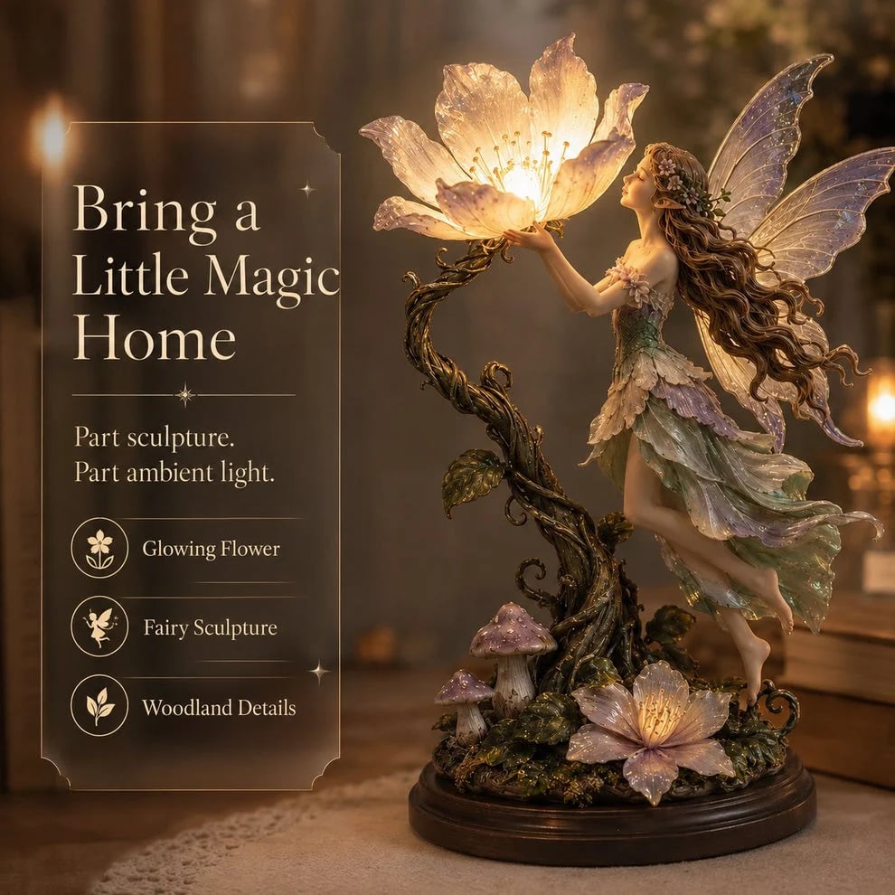 🧚🌺 Glowing Fairy Garden Sculpture – Magical Floral Ambient Light for Cozy Spaces 🌙-HandPrint