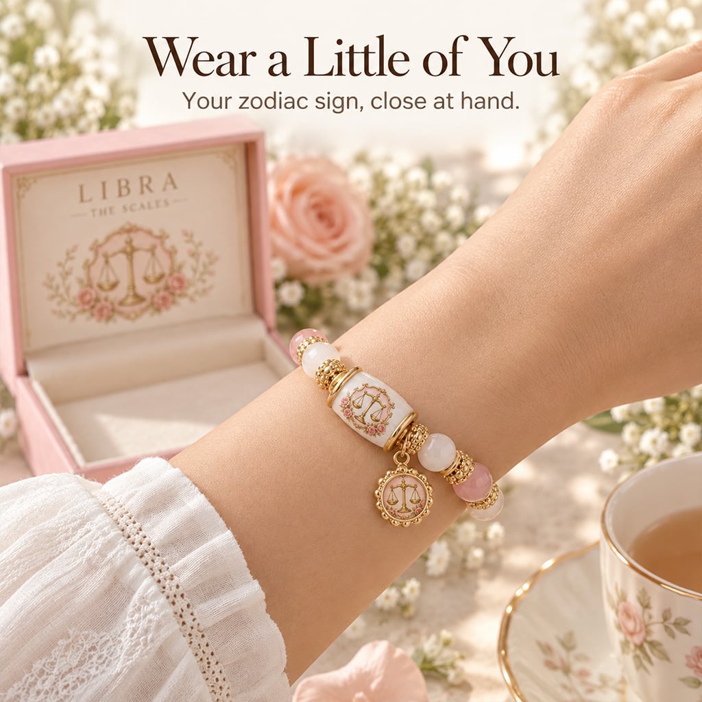 【🔥Limited Edition🔥】💫 12 Zodiac Bracelet – Natural Chalcedony, Your Sign, Your Energy-HandPrint