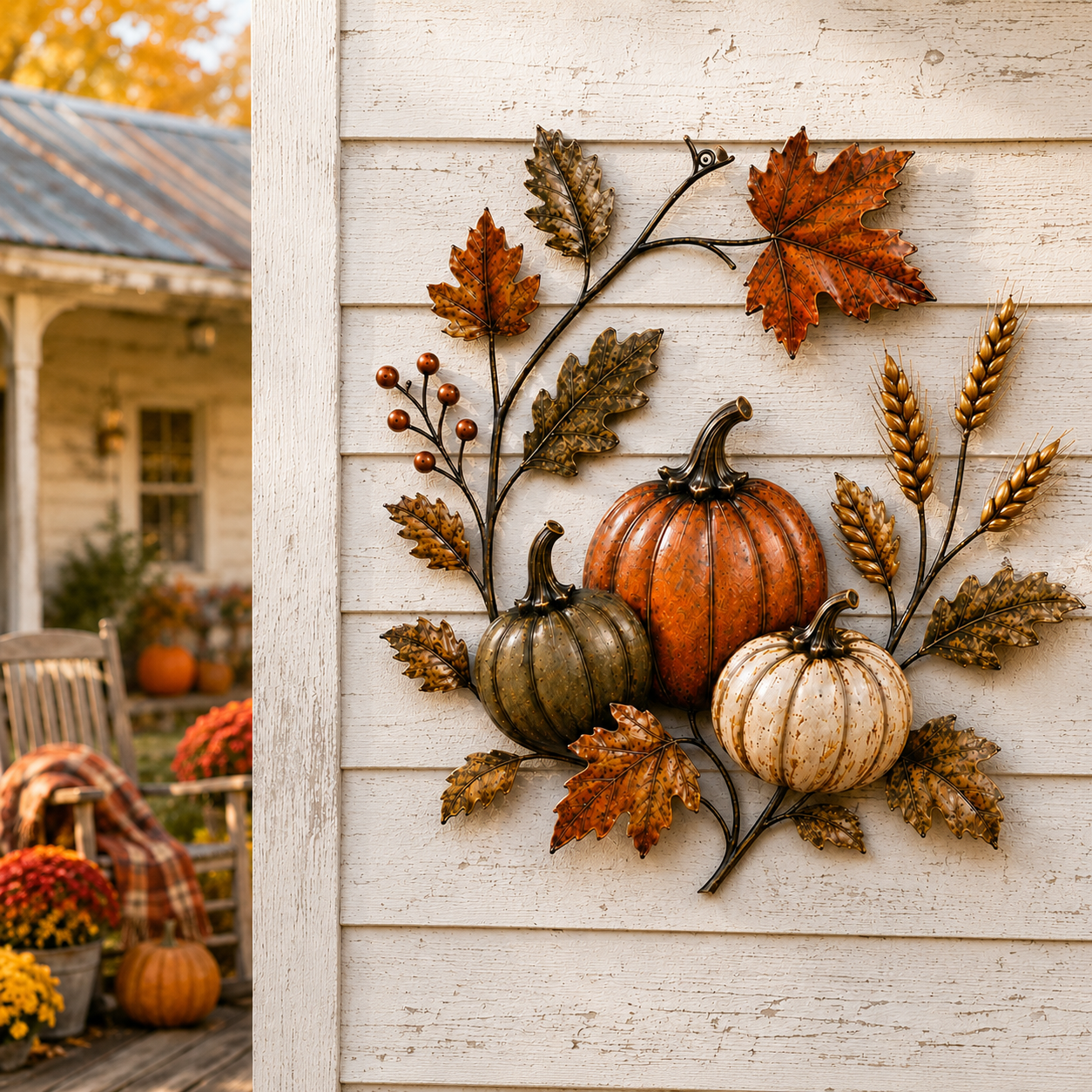 Autumn Pumpkin Metal Wall Decor-HandPrint