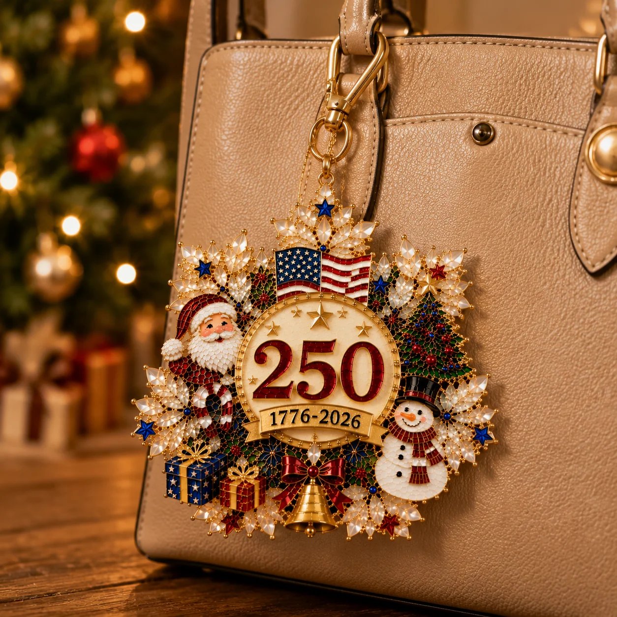 🔥LAST DAY 75% OFF!!🔥 America 250 Crystal Snowflake Heritage Ornament™-HandPrint