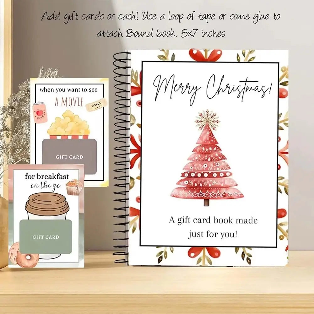 Christmas Gift Card Book – DIY Spiral-Bound Christmas Gift Card Holder Book-HandPrint