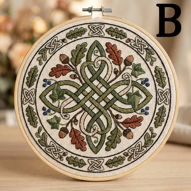 🔥49% Off Last Day - BUY 3 GET 1 FREE🌿Art Nouveau Celtic Knot Embroidery Kit (📦Buy 3 Free Shipping)-HandPrint