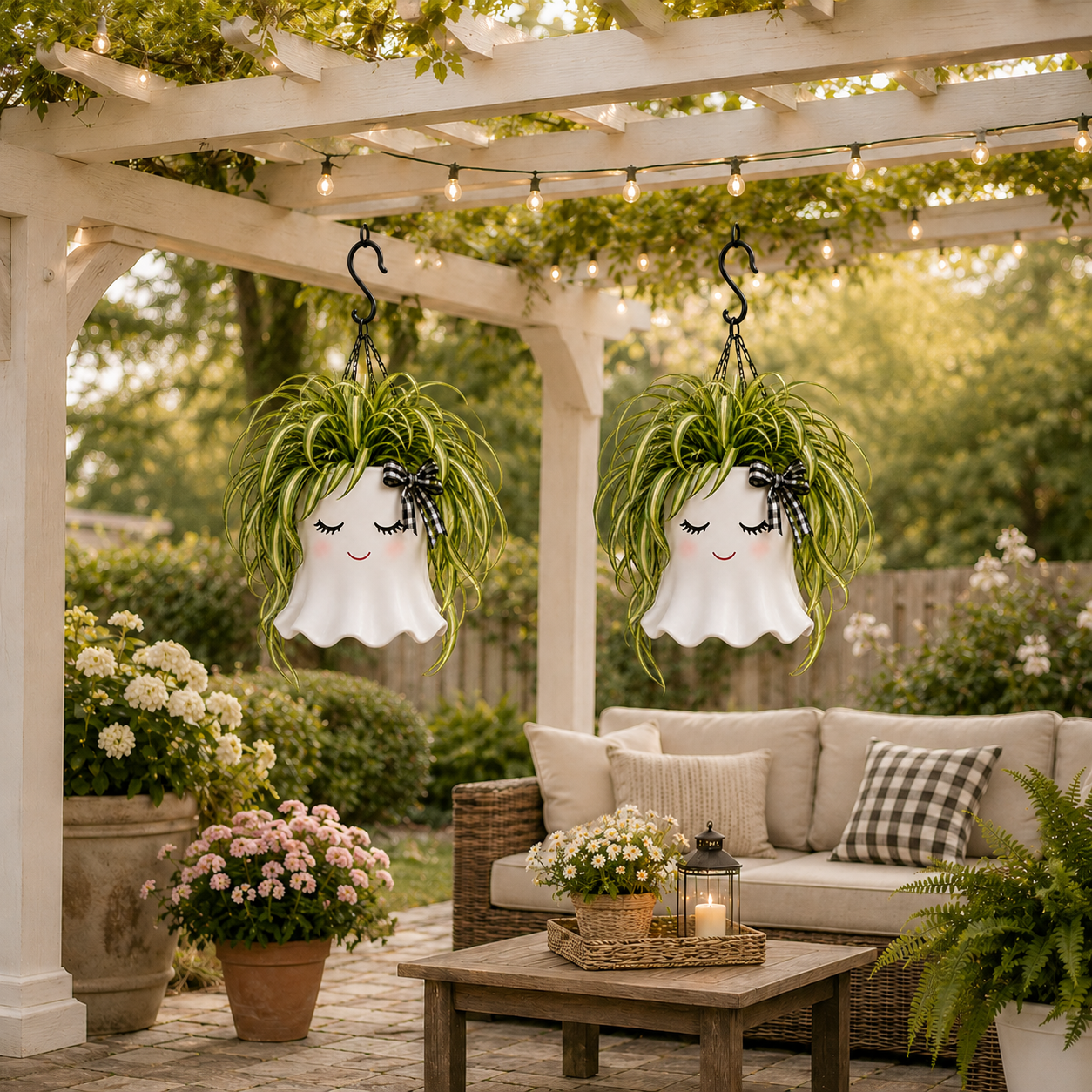 Cute Ghost Hanging Planter-HandPrint