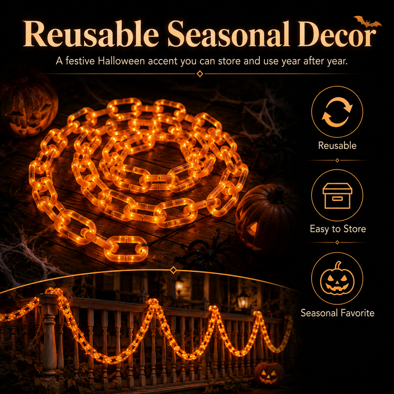Halloween LED Chain Garland-HandPrint