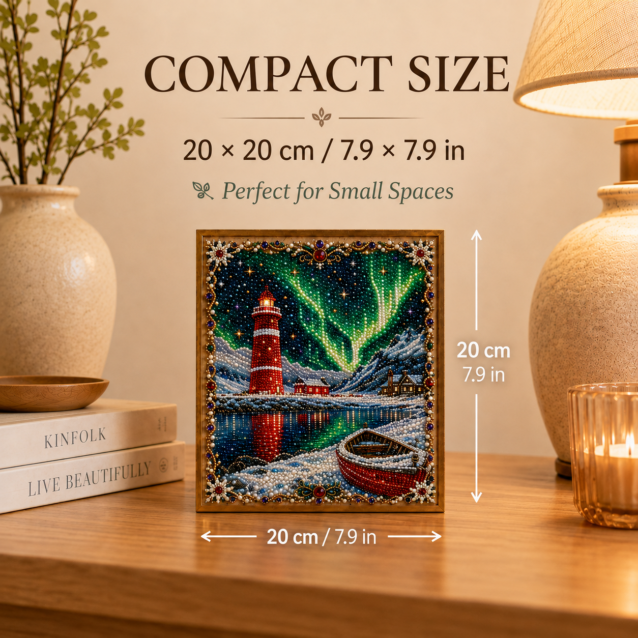 ✨ Aurora Lighthouse DIY Pearl Painting –  Sparkling Winter Landscape Decor-HandPrint