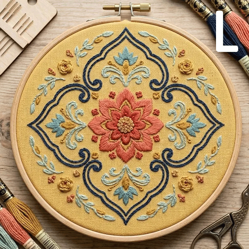 🔥49% Off Last Day - BUY 3 GET 1 FREE🌼 Floral Mandala Embroidery Kit (📦Buy 3 Free Shipping)-HandPrint