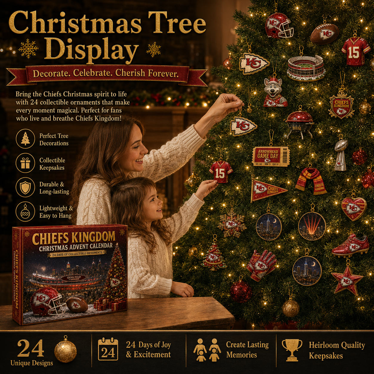 🎄 Chiefs Kingdom Football Christmas Advent Calendar-HandPrint