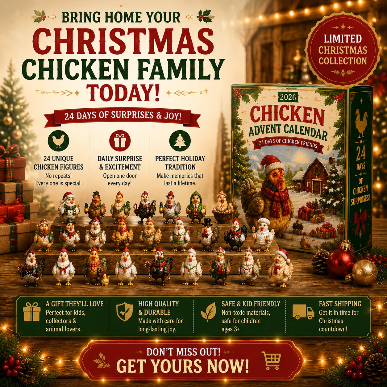 🐔 24 Days of Christmas Chicken Magic Starts Here 🎄-HandPrint