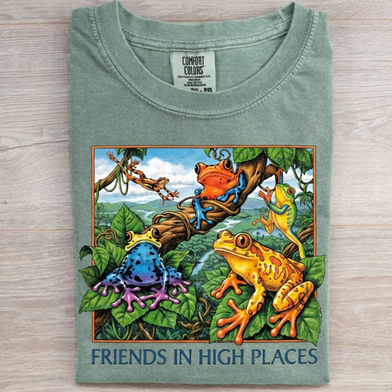 Friends in High Places Frog 90s T-shirt-NaturexCraft