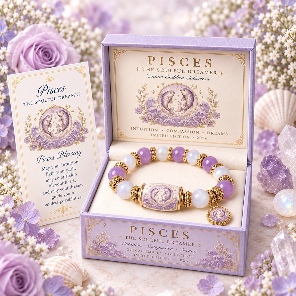 【🔥Limited Edition🔥】💫 12 Zodiac Bracelet – Natural Chalcedony, Your Sign, Your Energy-HandPrint