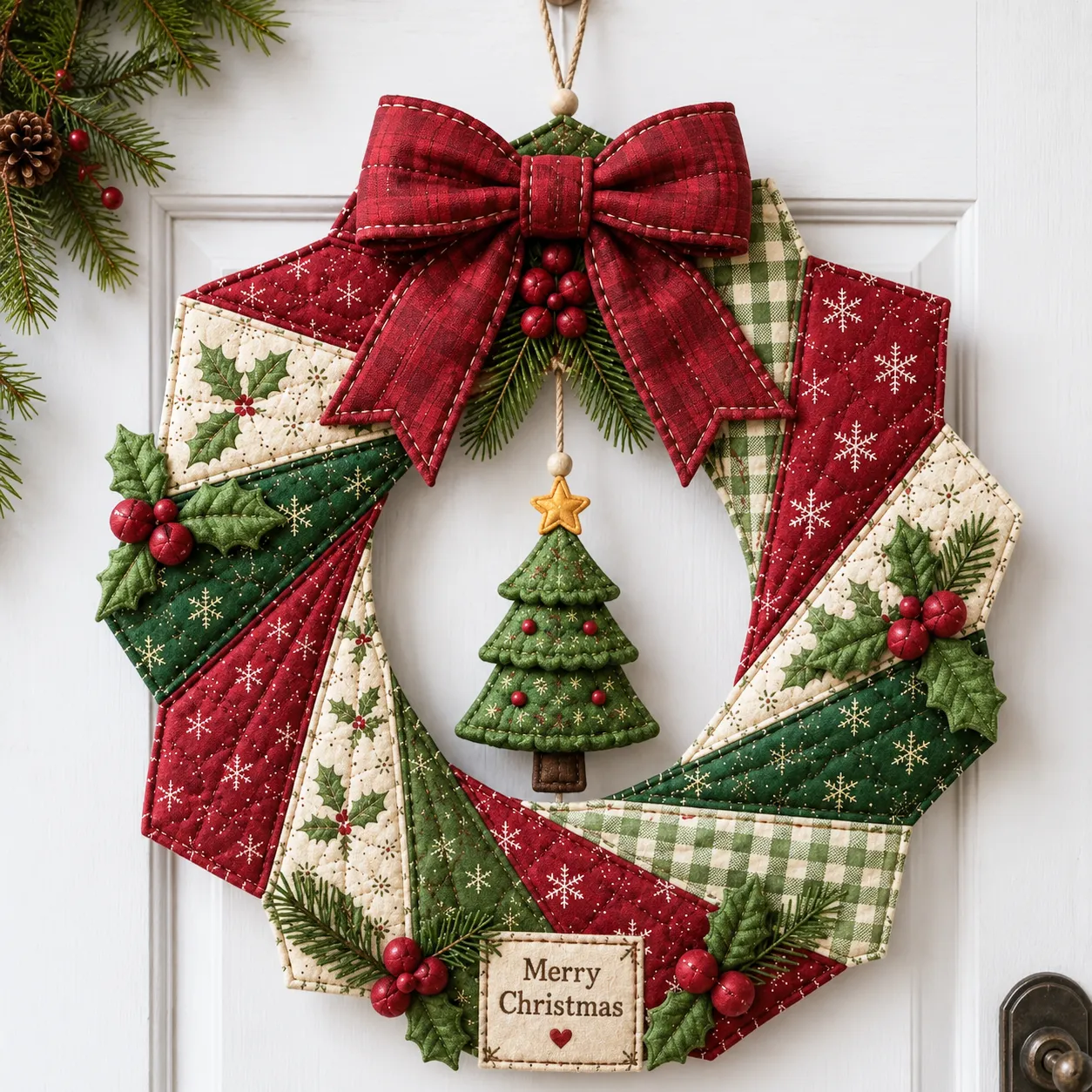 ⏳ Last Day 49% OFF – 🎄Beginner-Friendly DIY Christmas Fabric Wreath Kit Collection | Complete Kit with Coordinated Fabrics, Wreath Materials & Step-by-Step Guide Included 💕-HandPrint