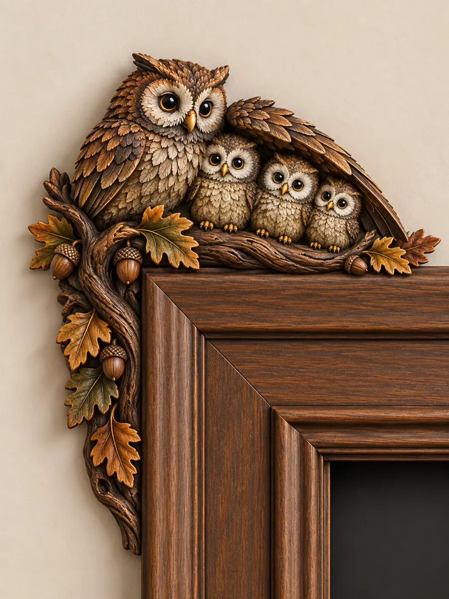 Owl Door Frame Corner Decor-HandPrint