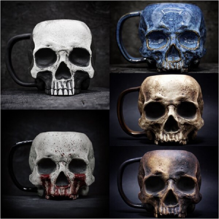 Ghost Gothic Skull Mug-HandPrint