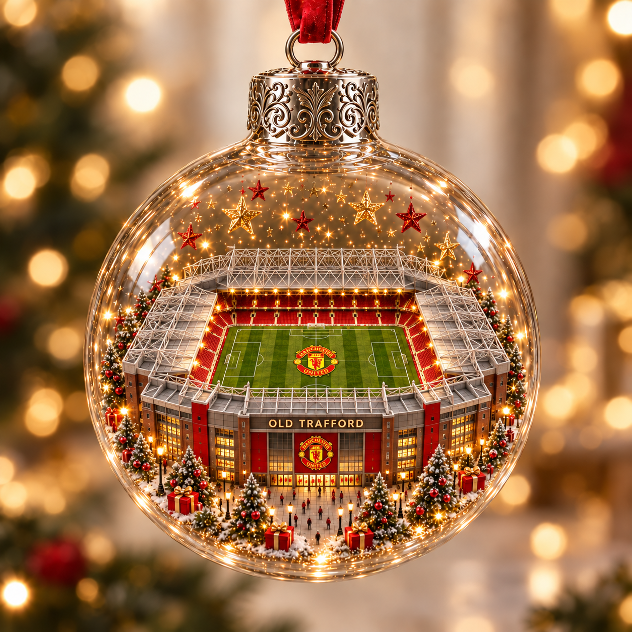 ⚽🎄 Bring the Stadium Home — Light-Up Football Stadium Christmas Ornament-HandPrint