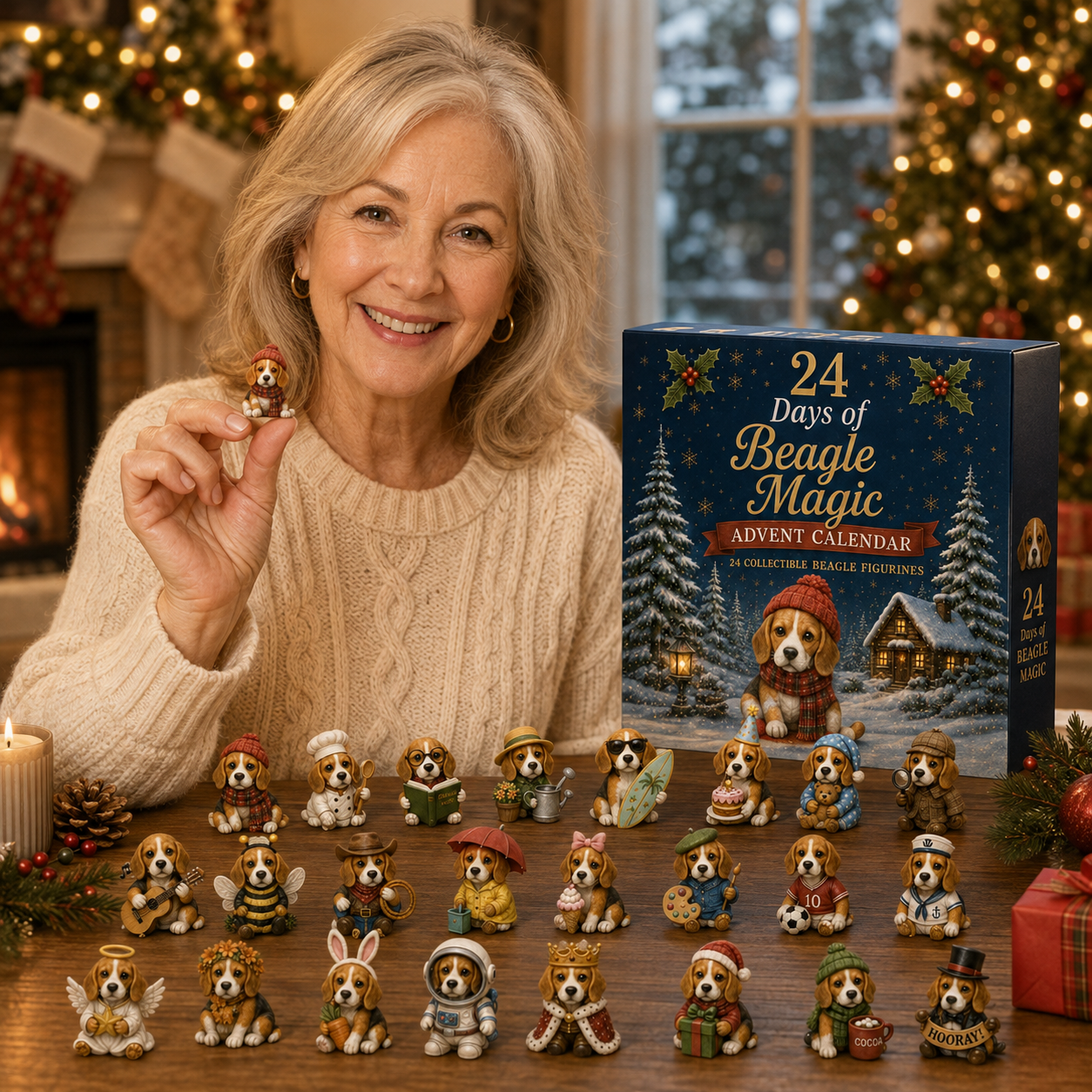 Beagle Magic Advent Calendar 2026 – 24 Days of Unique Beagle Miniature Collectibles, 24 Cute Holiday-HandPrint