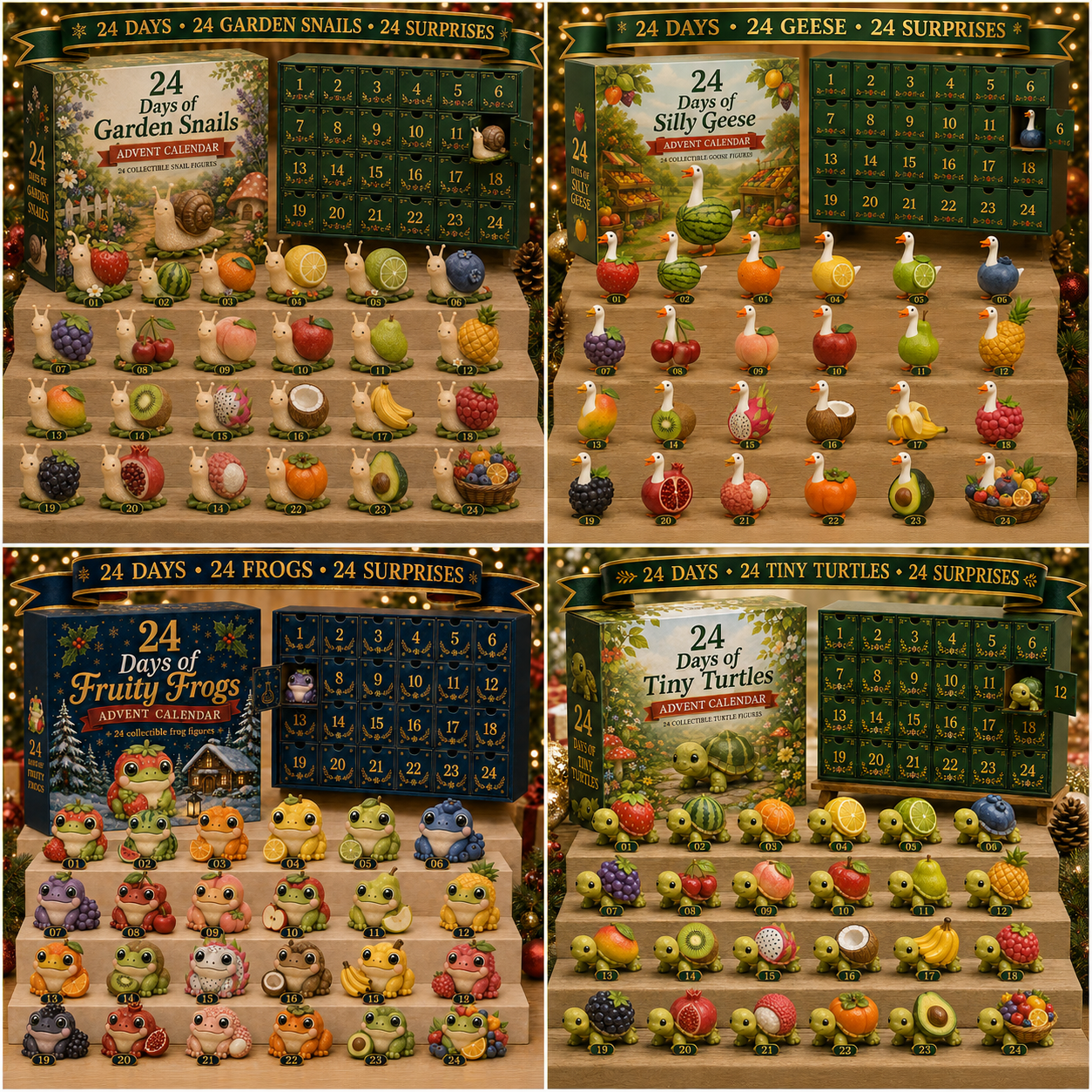 ⏳Only Today 49% Off 🔥24 Days of Fruity Animal Surprises Advent Calendar-HandPrint
