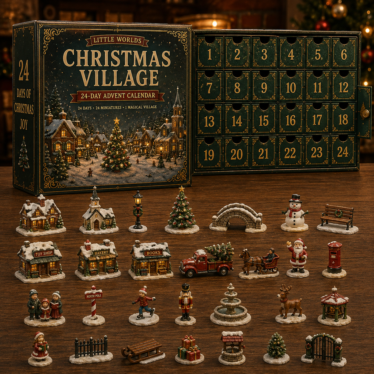 🏘️ LITTLE WORLDS™ 24-Day Advent Calendar | Build Your Own Magical Miniature Village ✨-HandPrint