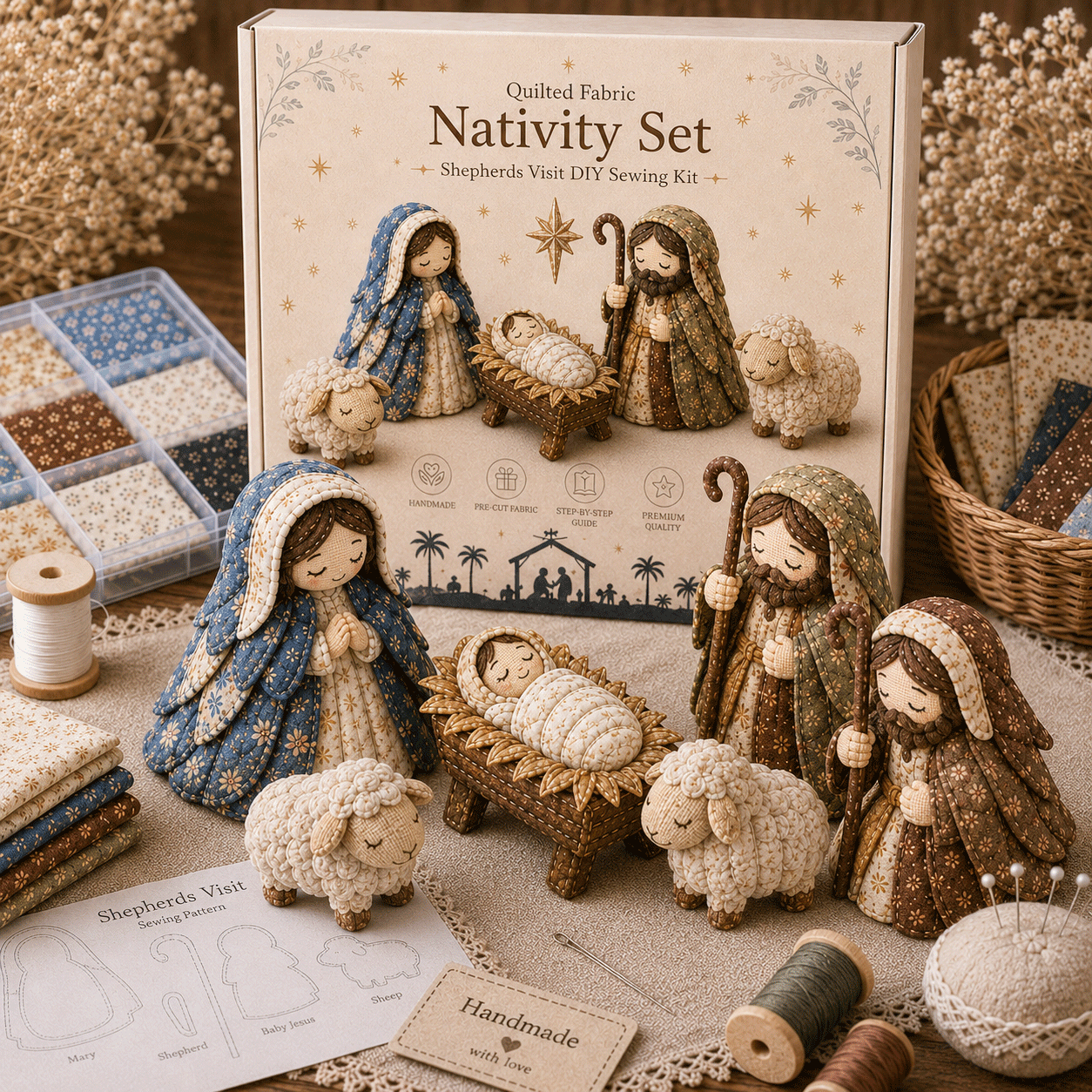 DIY Patchwork Nativity Scene Sewing Kit-HandPrint