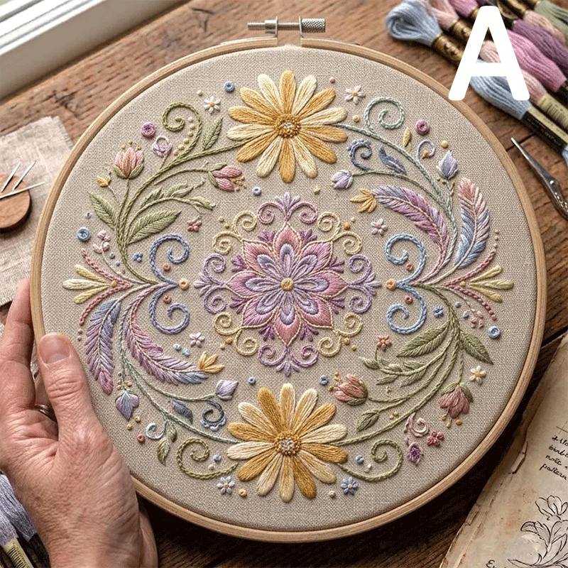🔥49% Off Last Day - BUY 3 GET 1 FREE🌼 Floral Mandala Embroidery Kit (📦Buy 3 Free Shipping)-HandPrint