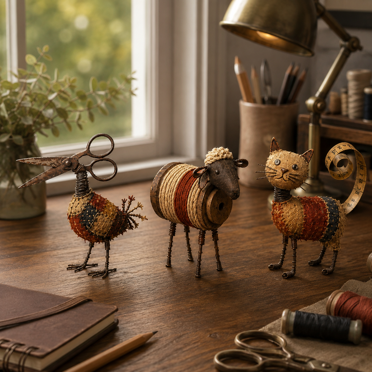Vintage Tool Animal Folk Art Sculpture Collection-HandPrint