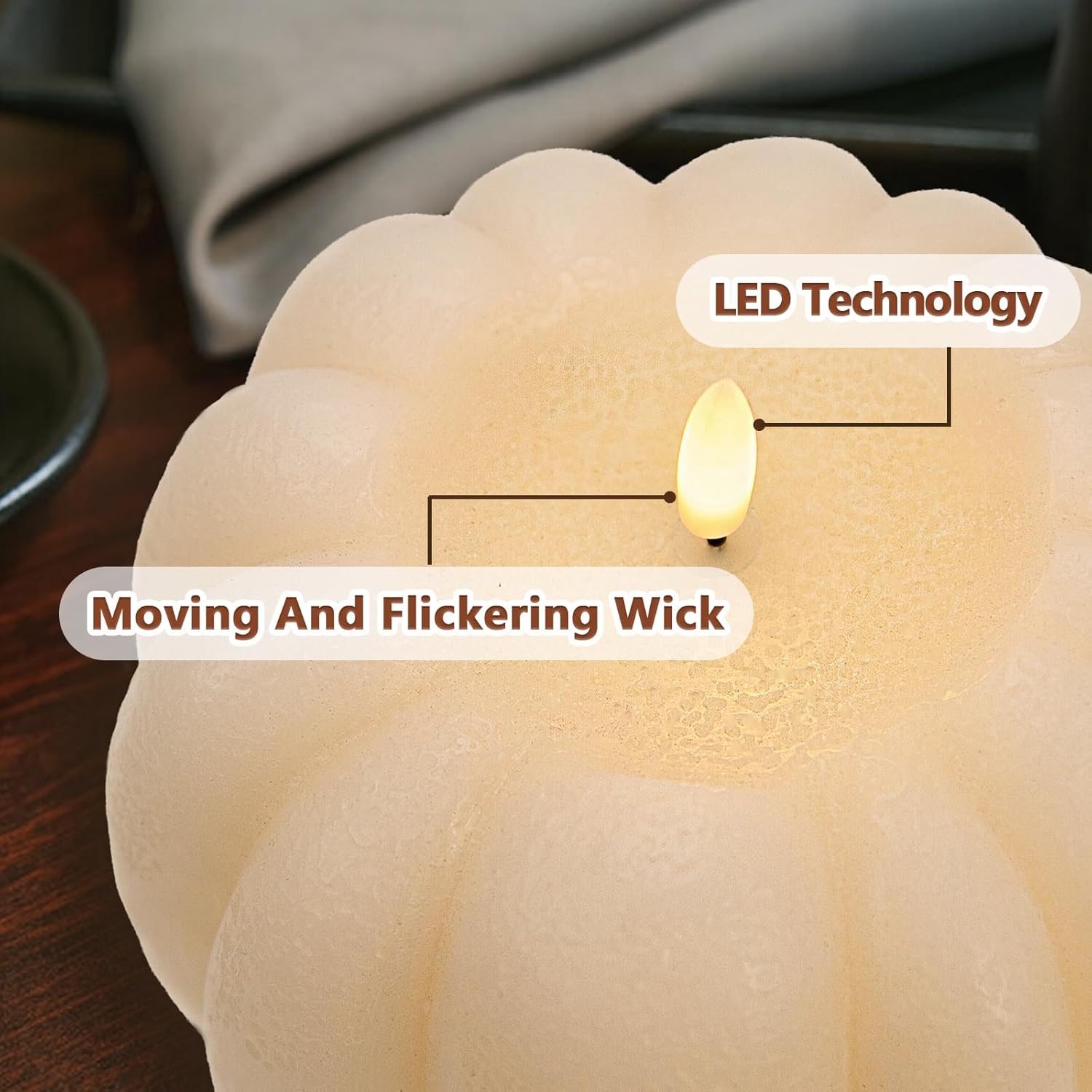 Flickering Flameless Wax Pumpkin LED Candle with Timer Remote Control - Thanksgiving Gifts-HandPrint