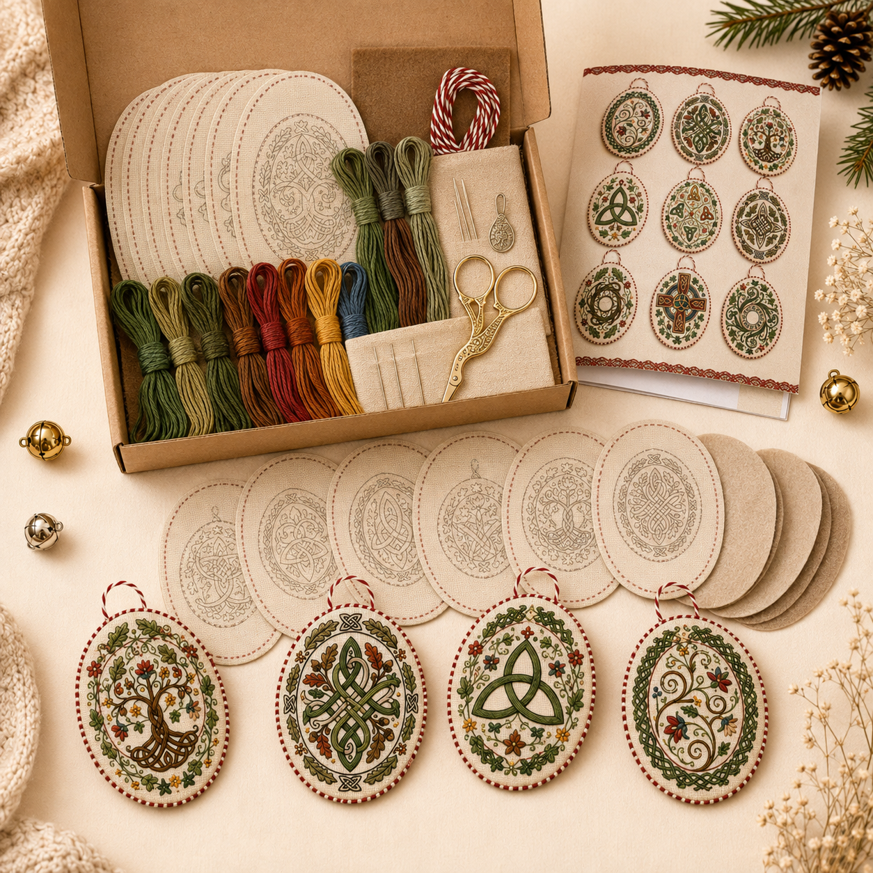 🍀 Celtic Knot DIY Embroidery Ornament Kit-HandPrint