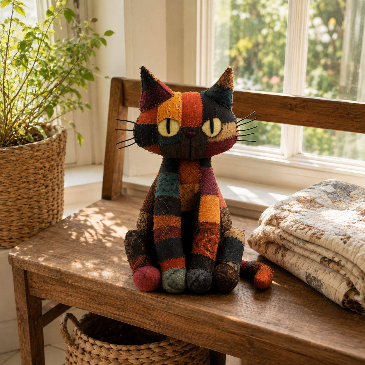 Ember Moon Patchwork Cat-HandPrint