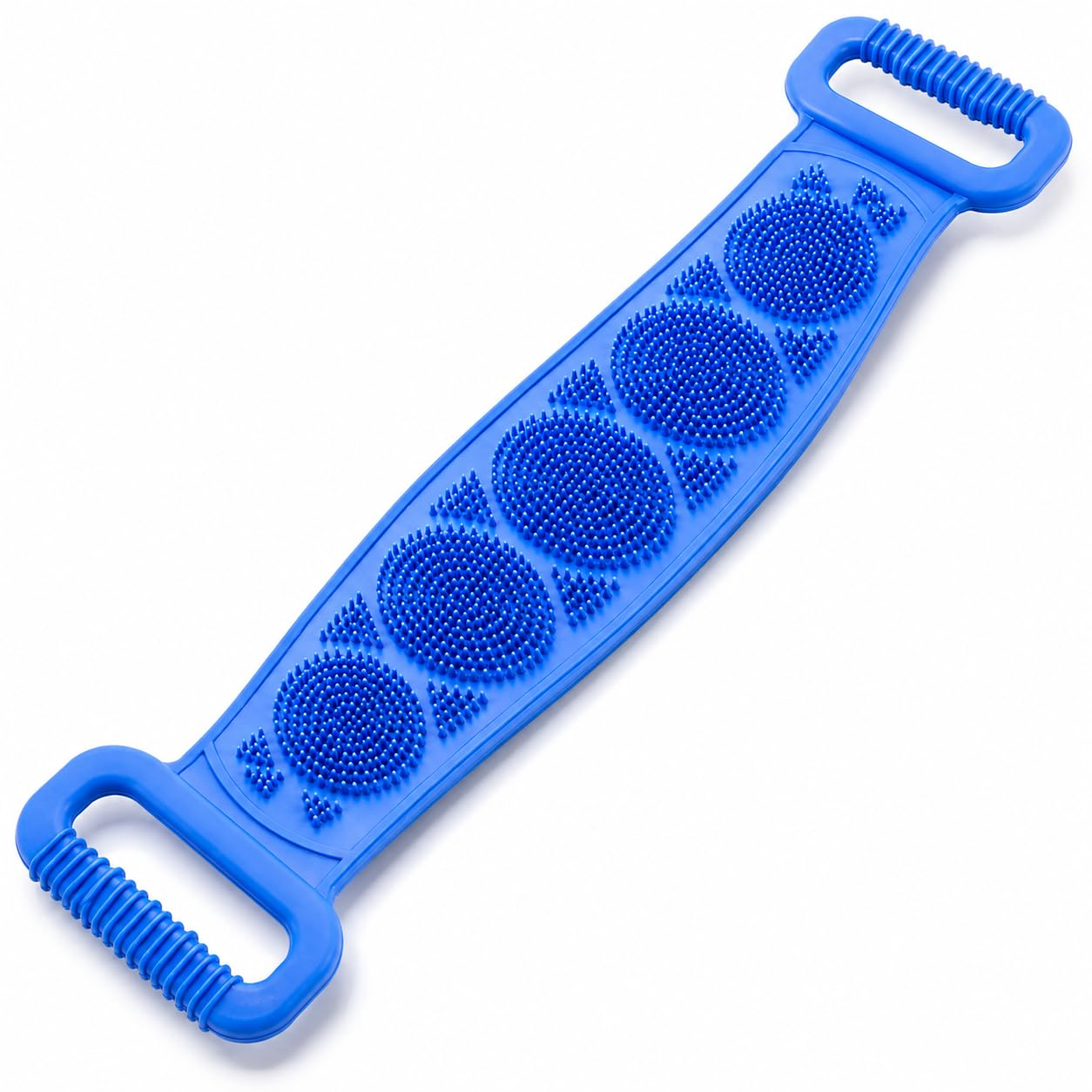 🧼Silicone Back Scrubber for Bath, Double-Sided Body Exfoliating Bath Brush with Soft Silicone Bristles-HandPrint