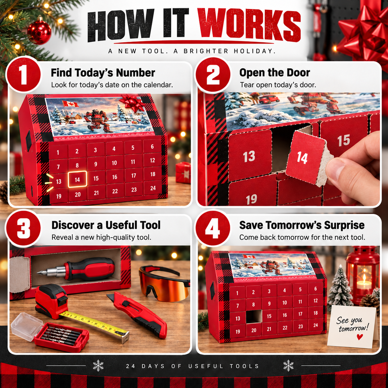 24 Days of Tools Christmas Countdown Gift Set-HandPrint