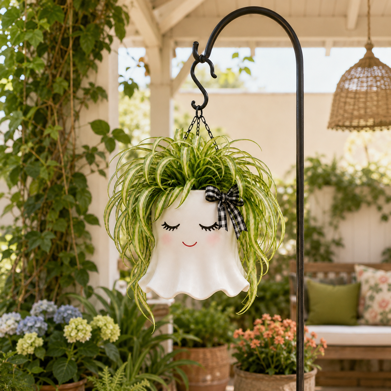 Cute Ghost Hanging Planter-HandPrint