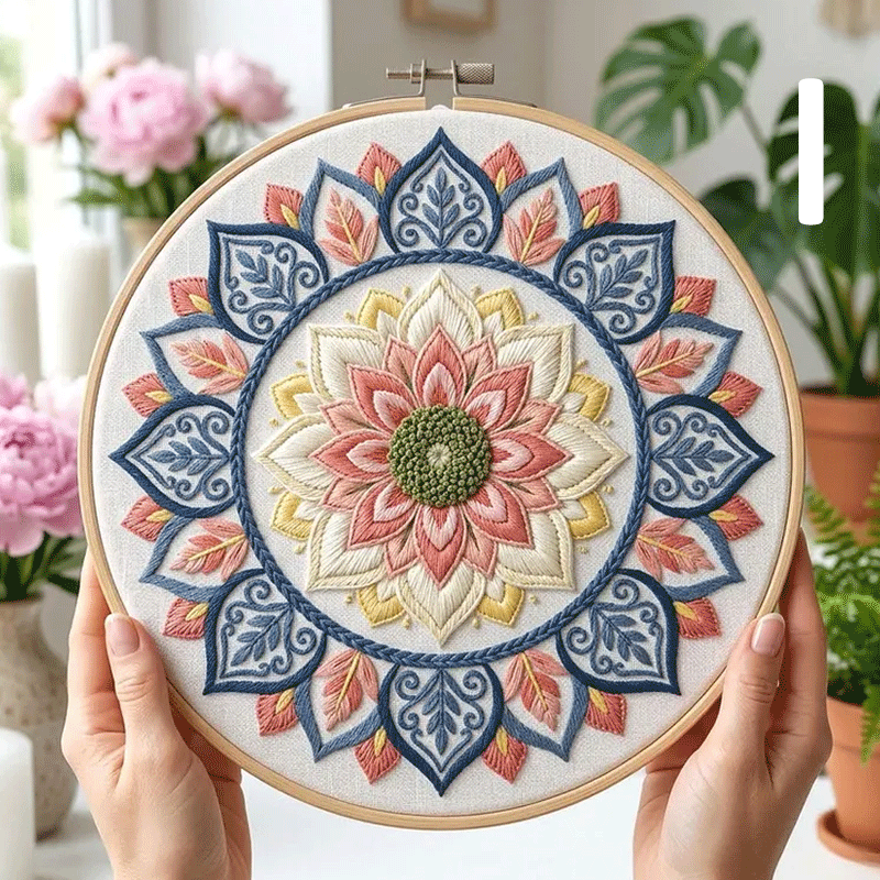 🔥49% Off Last Day - BUY 3 GET 1 FREE🌼 Floral Mandala Embroidery Kit (📦Buy 3 Free Shipping)-HandPrint