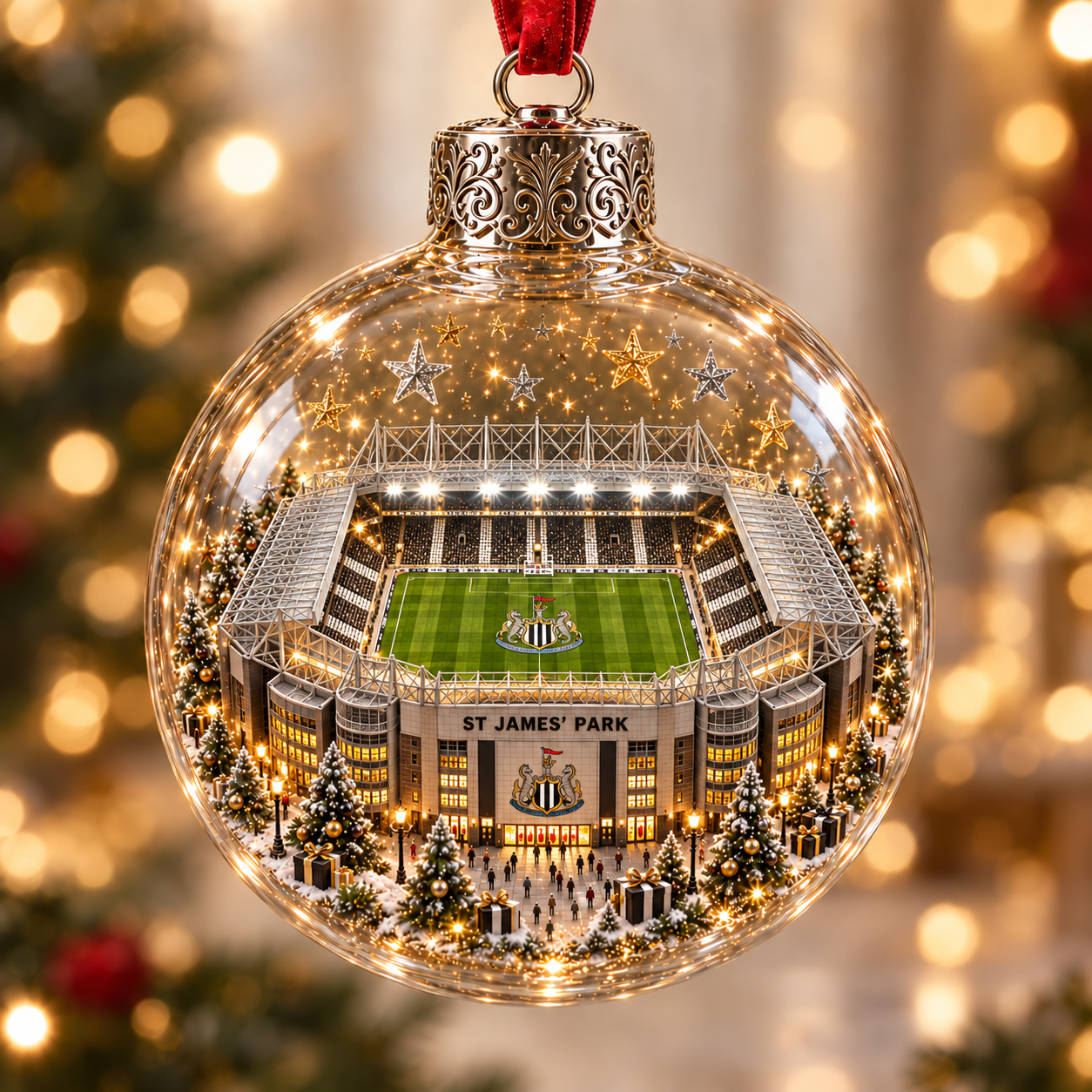 ⚽🎄 Bring the Stadium Home — Light-Up Football Stadium Christmas Ornament-HandPrint