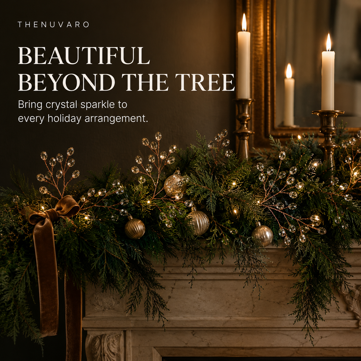 ✨ Crystal Beaded Christmas Tree Branch Picks – Instant Sparkle & Fuller Holiday Décor-HandPrint