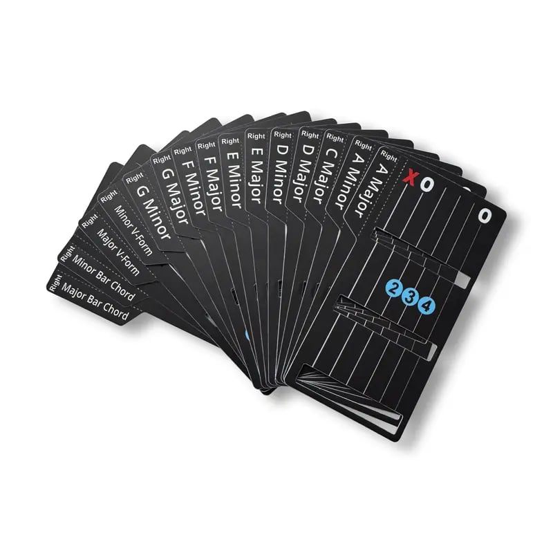 Guitar Chord Cards for Beginners (15-Pack) | Learn Chords Fast | Guitar Gift for New Players-HandPrint