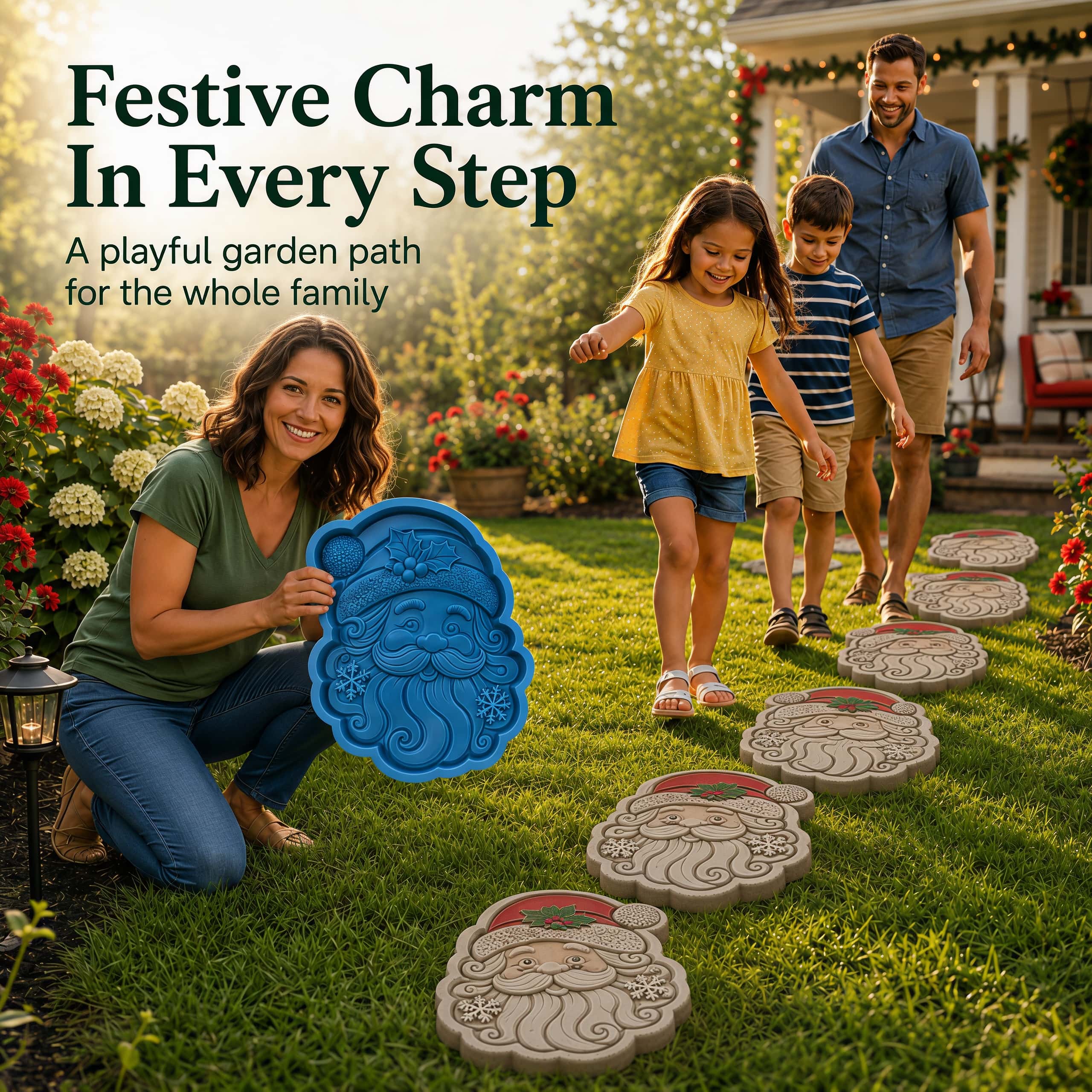 🌲 Reusable Christmas Theme Garden Art Mold – Make Your Garden Truly One of a Kind-HandPrint
