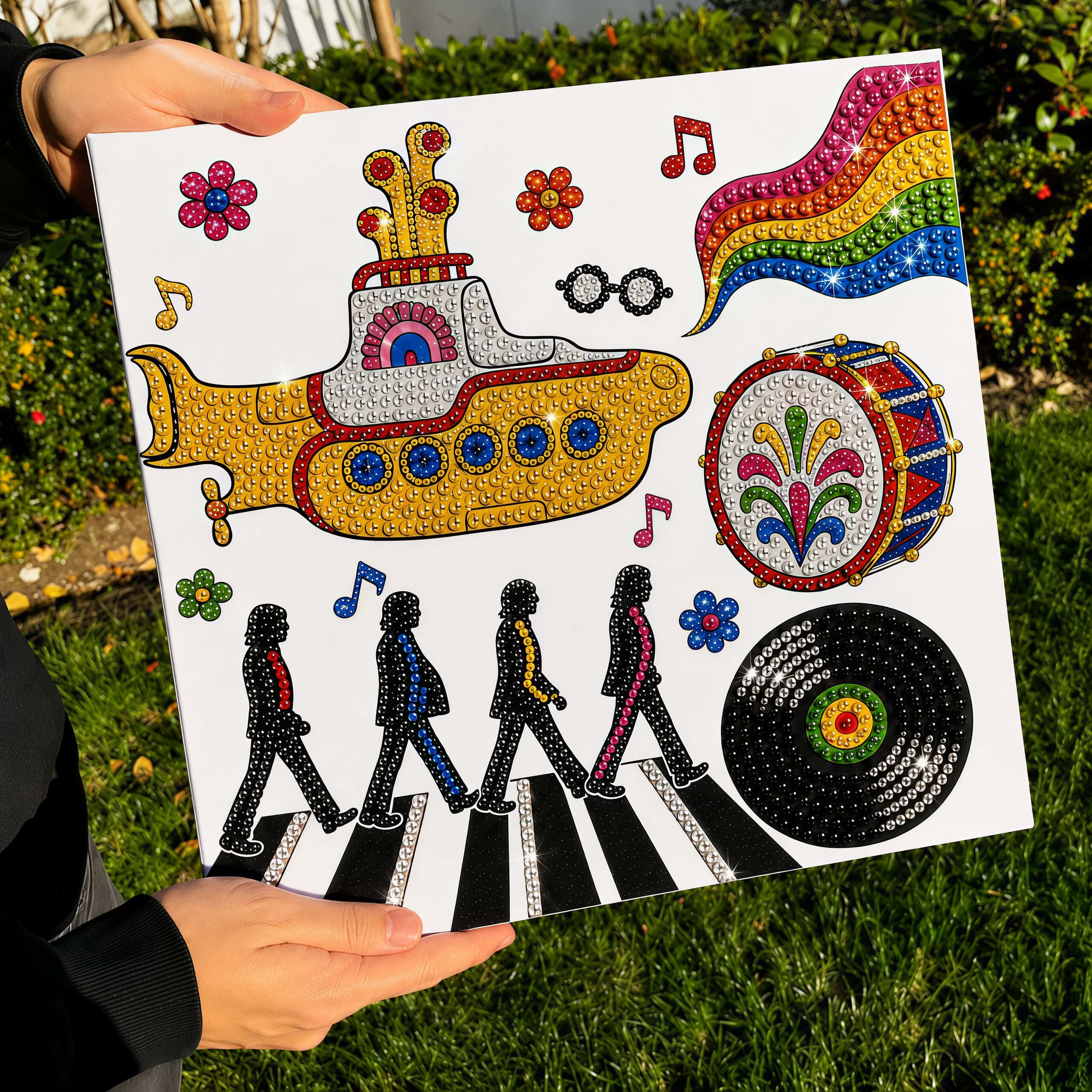 DIY Fab Four Rhinetone Commemorative Edition Canvas Art Kit-HandPrint