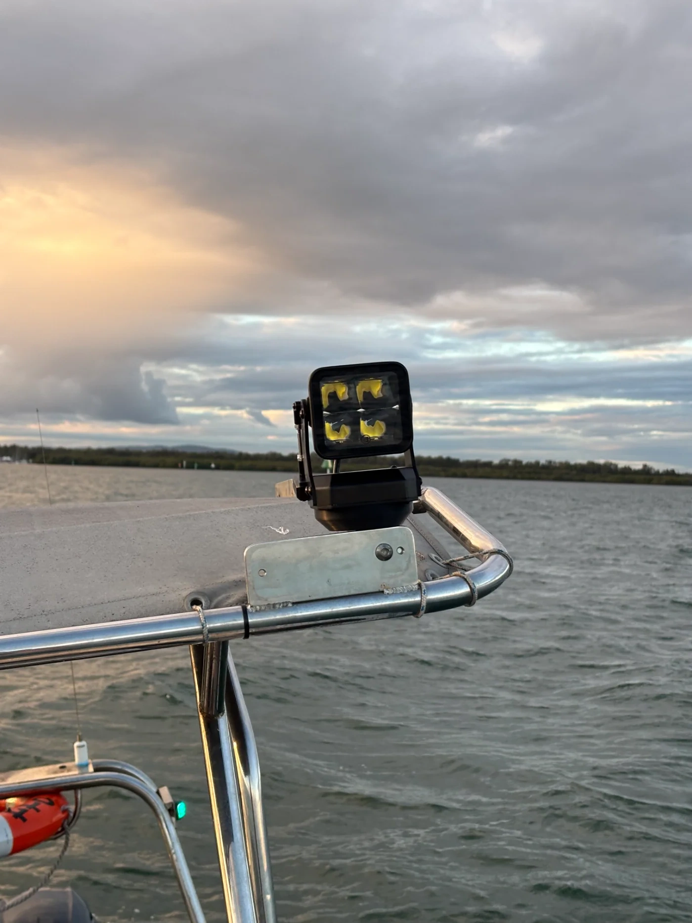 Remote Control Rotating LED Spotlight-360° Heavy-Duty Search Light for Vehicles & Marine Use-HandPrint
