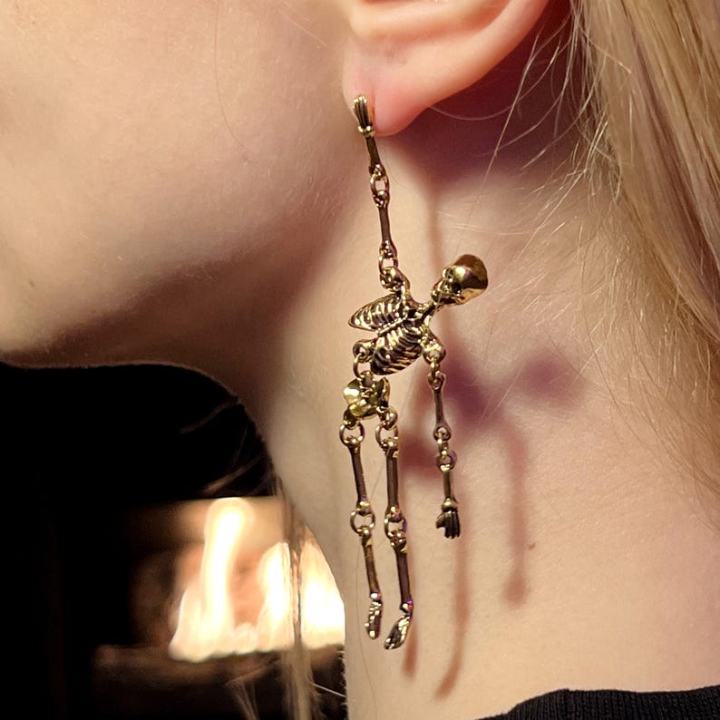 🎃💀2-Pack Halloween Punk Gothic Skull Earrings-HandPrint