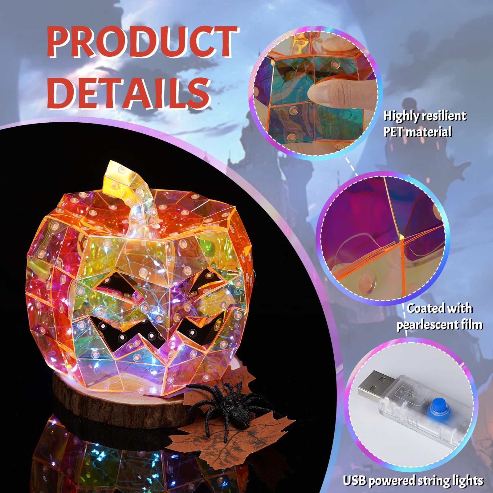 Prismatic Iridescent Pumpkin lantern-HandPrint