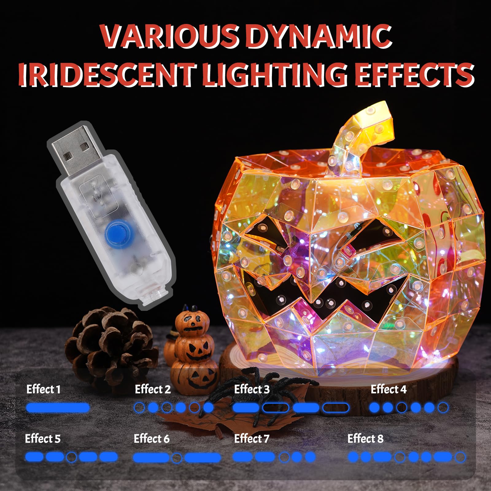 Prismatic Iridescent Pumpkin lantern-HandPrint