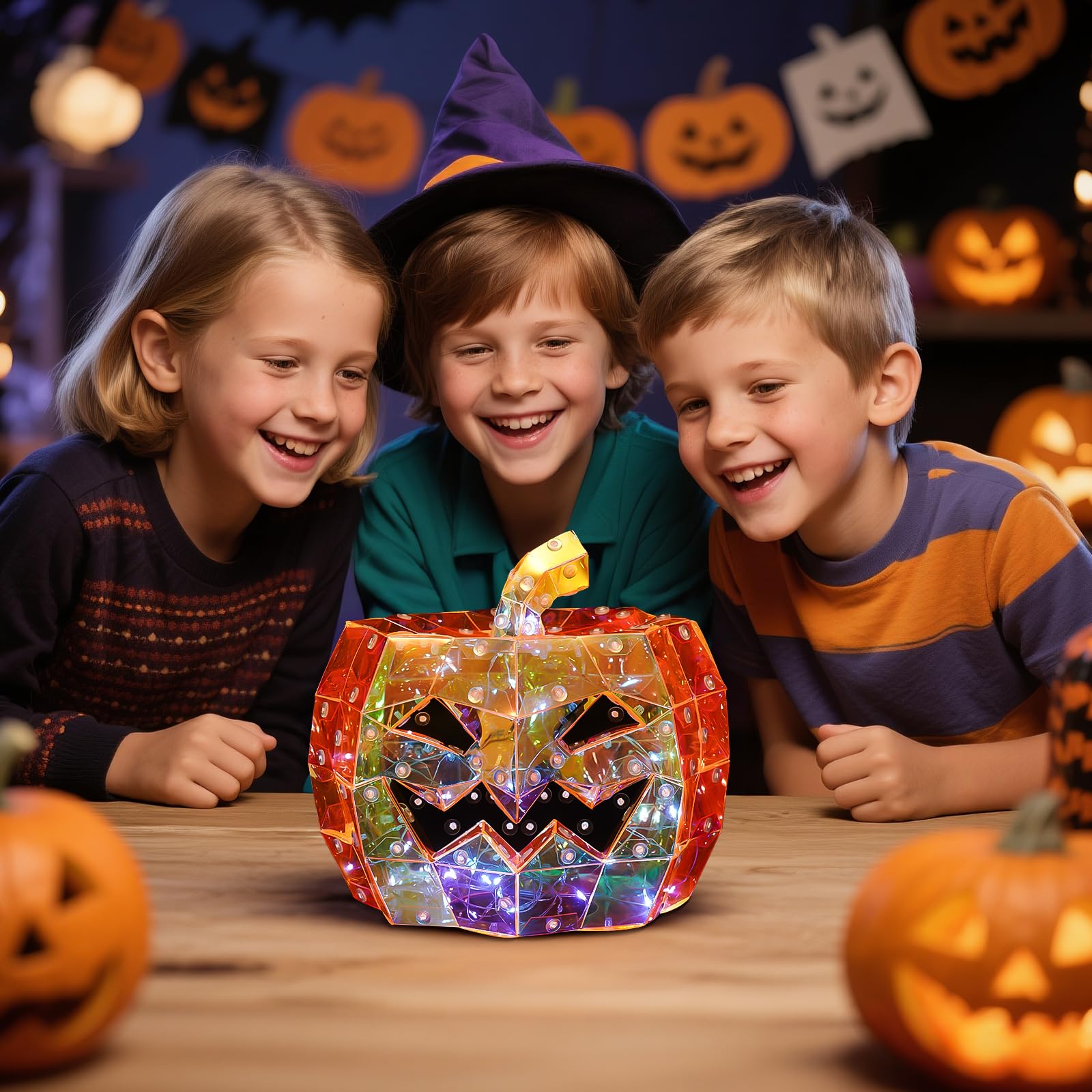 Prismatic Iridescent Pumpkin lantern-HandPrint