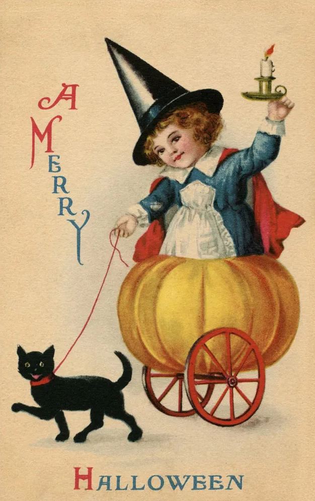 Vintage Halloween Postcard ( 24 pcs )-HandPrint