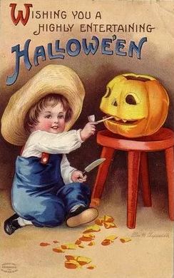 Vintage Halloween Postcard ( 24 pcs )-HandPrint