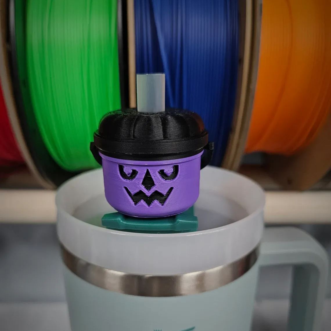 Straw Toppers Halloween Buckets （Cup not included）-HandPrint