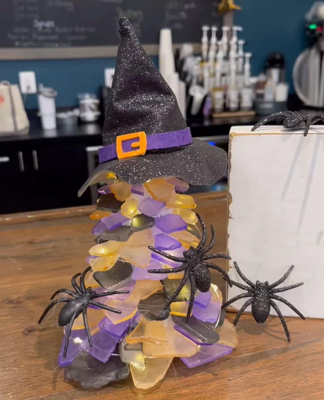 🔥$24.99 On Sale Today Only Spooky Sea Glass Halloween Tree-HandPrint